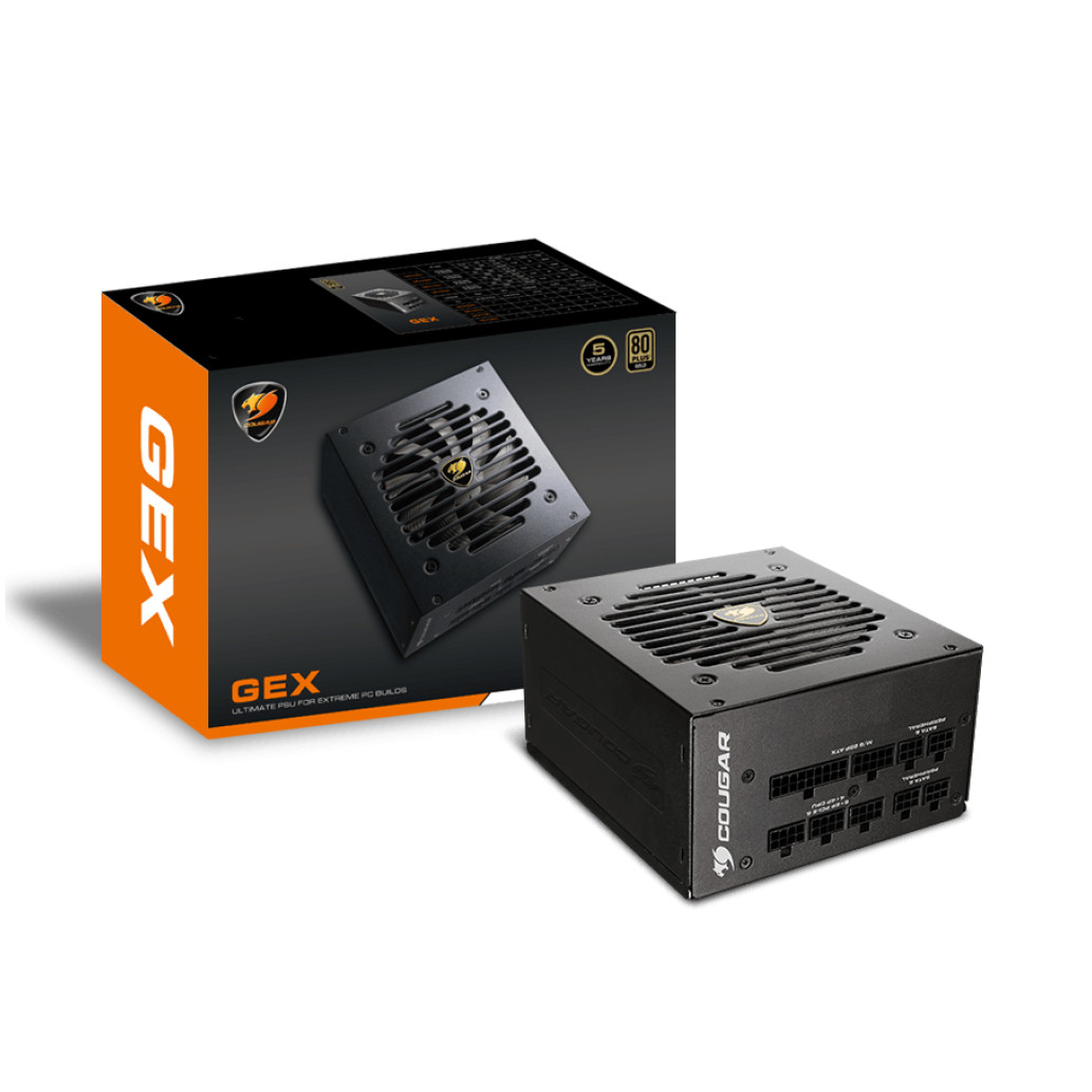Cougar 850w gex | 80plus gold | atx | 12v | modular | 120mm | črna | gex850 | napajalnik 1 Napajalnik – 850w cougar gex 850 80plus gold 91% atx 12v modular 120mm črna (gex850) komponentko