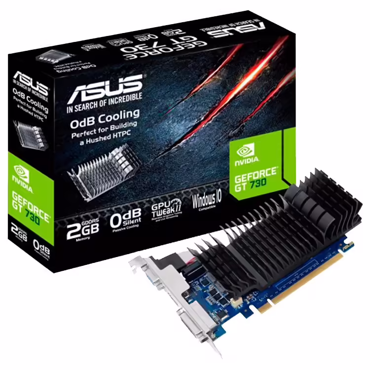 Asus gt 730 2gb | gddr5 | d-sub dvi hdmi | budget grafična kartica 1 Asus geforce gt 730 2gb gddr5 brk vga low-profile graphics card for silent htpc build (with i/o port brackets), pcie 2. 0, 1xd-sub, 1xdvi-d, 1xhdmi 1. 4a komponentko