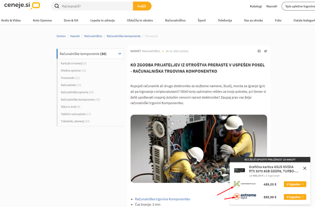 Ceneje. Si in komponentko - grafične kartice 3 Najcenejše grafične kartice računalniška trgovina komponentko