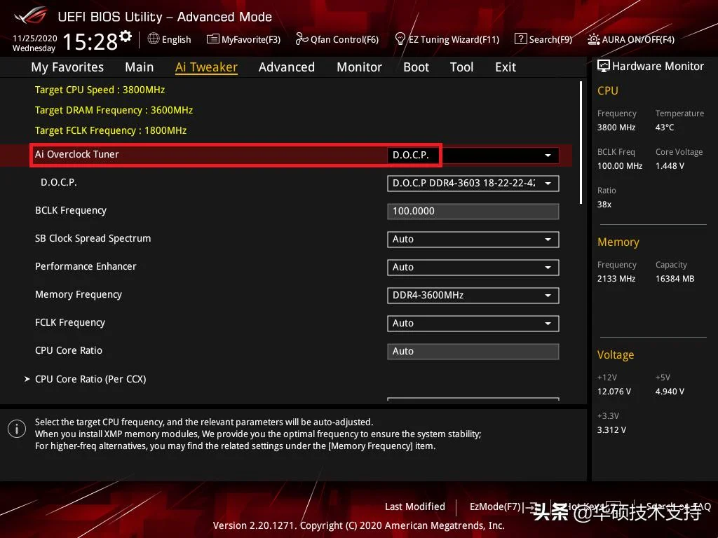 Nastavitev hitrosti rama latency frekvenca xmp profil docp komponentko venum pc