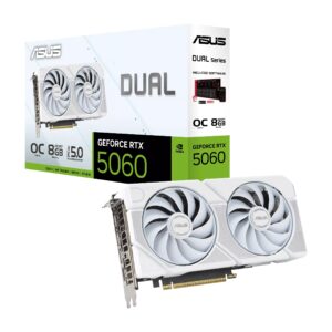 ASUS Dual GeForce RTX 5060 White OC Edition | 8GB GDDR7 | DLSS 4 | Axial-Tech | Bela Gaming Grafična Kartica