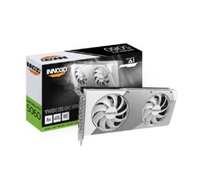 INNO3D GeForce RTX 5060 Twin X2 OC White | 8GB GDDR7 | DLSS 4 In Ray Tracing | SFF-Ready Bela | Grafična Kartica