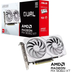 ASUS Dual Radeon RX 9060 XT White Edition | 16GB GDDR6 | RDNA 4 | Axial-Tech | Bela Grafična Kartica