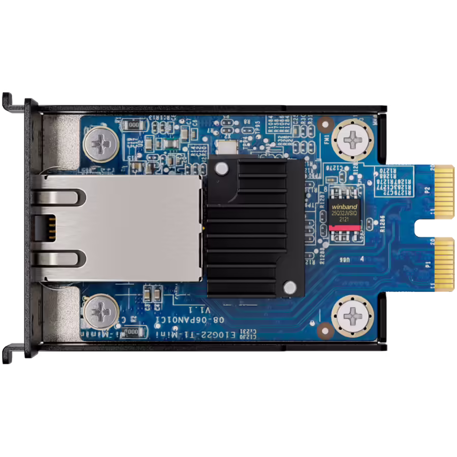 Synology e10g22-t1-mini | 10gbe | rj-45 | modul za nadgradnjo omrežja za kompaktne strežnike synology | za modele ds923+ ds723+ rs422+ ds1522+ 1 Synology e10g22-t1-mini 10gbe rj-45 network upgrade module for compact synology servers, 10/5/2. 5/1 gbps multi-gig support, pcie 3. 0 x2, for models ds923+, ds723+, rs422+, ds1522+ komponentko