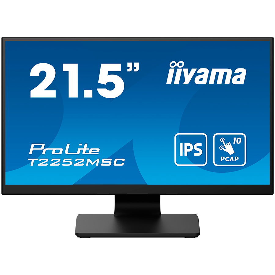 Iiyama prolite t2252msc-b2 | (21,5") | ips | 1920x1080 | 250cd/m² | 5ms | hdmi displayport | zvočniki | monitor na dotik 1 Iiyama monitor led t2252msc-b2 21. 5″ ips touch capacitive 1920 x 1080, 250 cd/m², 1000:1, 5ms, touch points 10, touch method stylus, finger, glove, touch interface usb, hdmi x1, displayport x1, speakers 2 x 1w, tilt, vesa komponentko