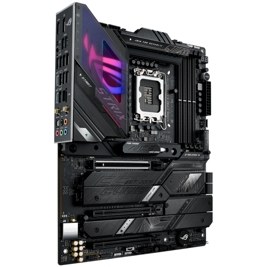 Asus rog strix z790-e gaming wifi | lga1700 | atx | intel z790 | ddr5 | matična plošča 1 Asus rog strix z790-e gaming wifi lga1700 atx gaming mb - intel z790 4xdimm ddr5 5xm. 2 4xsata pcie 5. 0 2. 5gb ethernet wifi 6e + bluetooth 1xdisplayport 1x hdmi with aura sync support komponentko