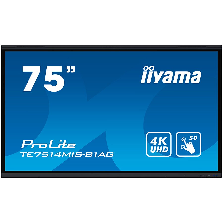 Iiyama 75" interactive 4k lcd touchscreen redefining interactive display excellence. Zero airgap lcd screen eliminating parallax, accurate puretouch-ir+ with palm rejection, iiware 11 with android 13, wifi, and the iiyama (dms) device management cms. Komponentko
