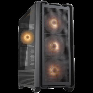 COUGAR MX600 RGB Black | ATX Mid Tower | Mreža na Sprednji Plošči | Kaljeno Steklo | Črna | Računalniško Ohišje