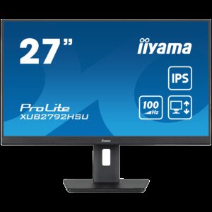IIYAMA XUB2792HSU-B6 | Slim-Line | 27" (68,58cm) | 1920 x 1080 FHD | 75Hz | IPS LED | 250 cd/m² | 1000:1 | 4ms | VGA/HDMI/DisplayPort | Sijajen vsestranski računalniški monitor
