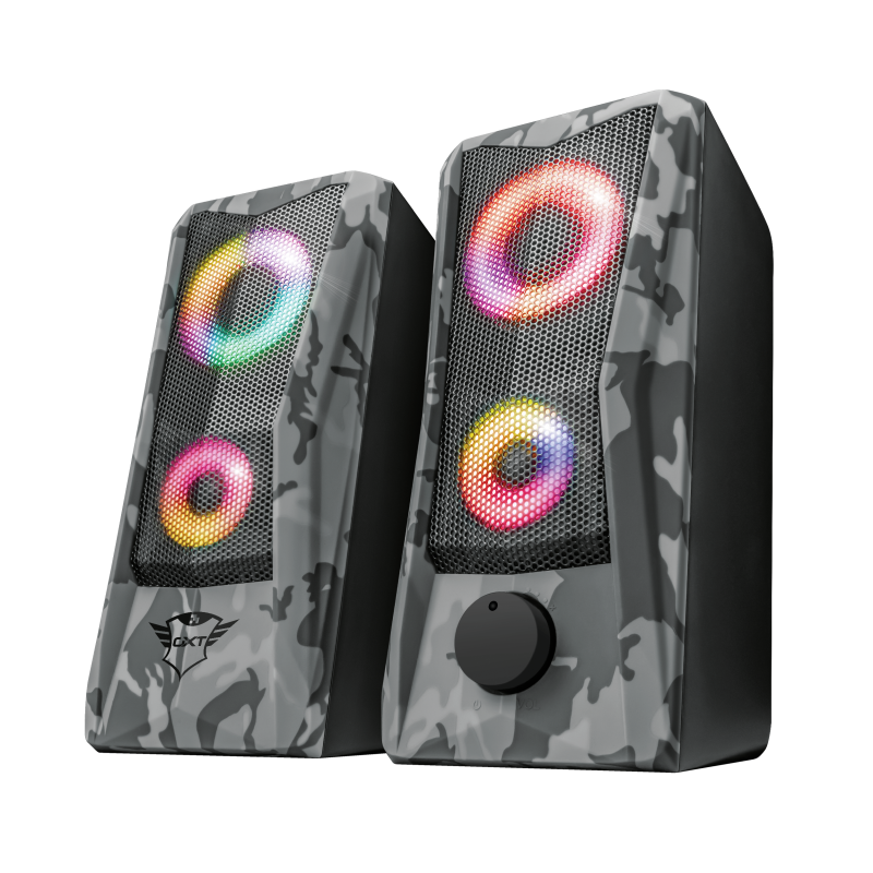 Trust gxt 606 javv rgb-illuminated 2. 0 | rgb camo | komplet zvočnikov 1 Trust komplet zvočnikov gxt 606 javv rgb-illuminated 2. 0 komponentko