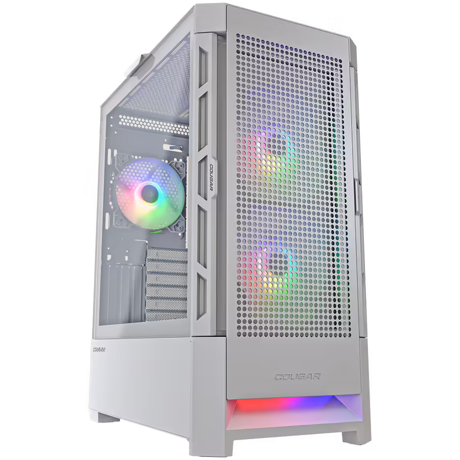 Cougar | case airface rgb white | mid tower | kaljeno steklo | belo | računalniško ohišje 1 Cougar | case airface rgb white | pc case | mid tower / mesh front panel / 2 x 140mm argb fans / 1x 120mm argb fan / tg left panel / white komponentko