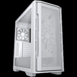 COUGAR Uniface White | ATX Mid Tower | Mreža za Sprednjo Ploščo | 2x ARGB Ventilatorji | Kaljeno Steklo | Bela | Računalniško Ohišje