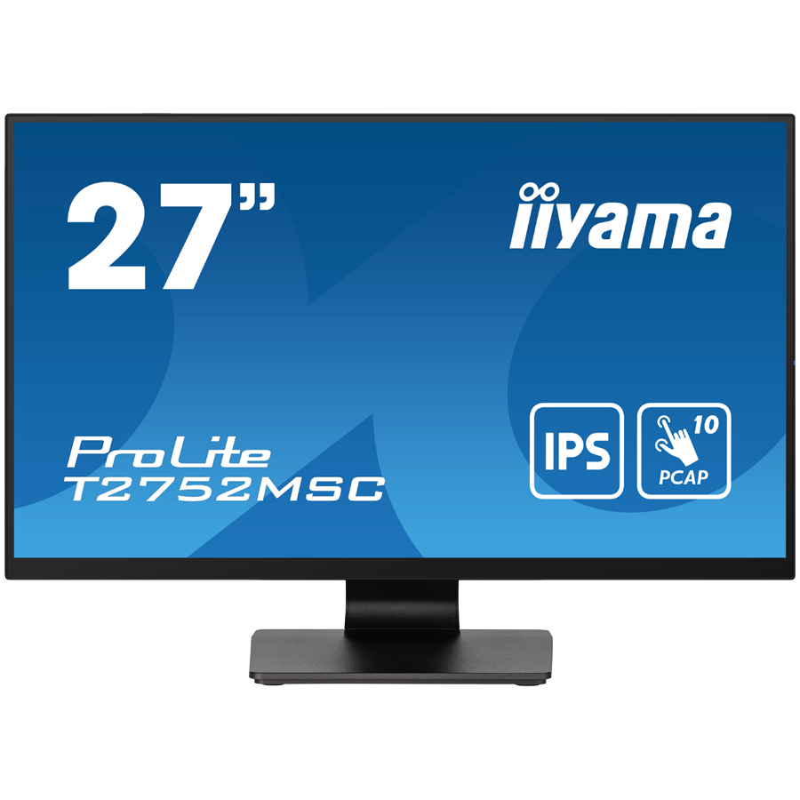 Iiyama prolite t2752msc-b1 | (27") | 1920x1080 | fhd | 60hz | ips | 5ms | poslovni monitor na dotik 1 Iiyama prolite t2752msc-b1 – led monitor27″ touchscreen 1920 x 1080 full hd (1080p) @ 60 hz ips 400 cd/m² 1000:1 5 ms hdmi displayport speakers black matte komponentko