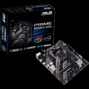 ASUS PRIME B550M-K ARGB | AM4 | mATX | DisplayPort HDMI | Aura Sync | Matična Plošča