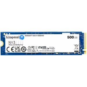 Kingston NV3 | 500 GB | PCIe 4.0 x4 NVMe | 5.000/3.000 MB/s | 3D NAND | M.2 2280 SSD Disk