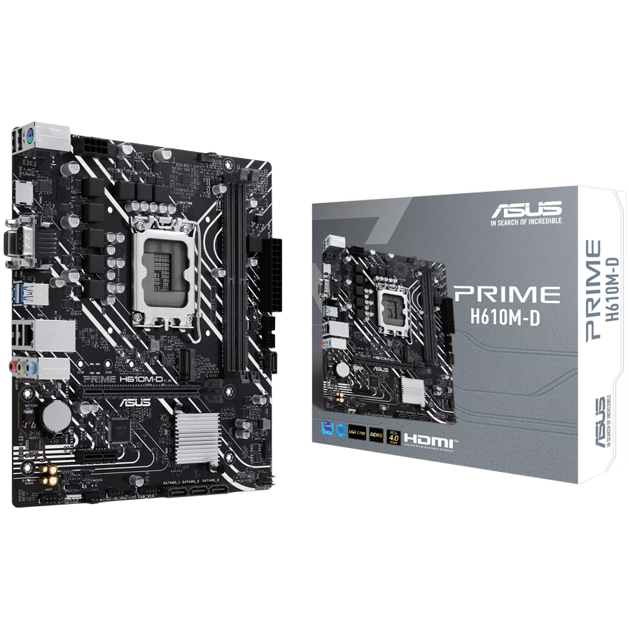 Asus prime h610m-d | lga 1700 | matx | d-sub hdmi | matična plošča 1 Asus prime h610m-d lga1700 matx osnovna plošča – intel h610, 2xddr5, 1xm. 2, 4xsata, 1gb lan, 1xd-sub(vga), 1xhdmi komponentko