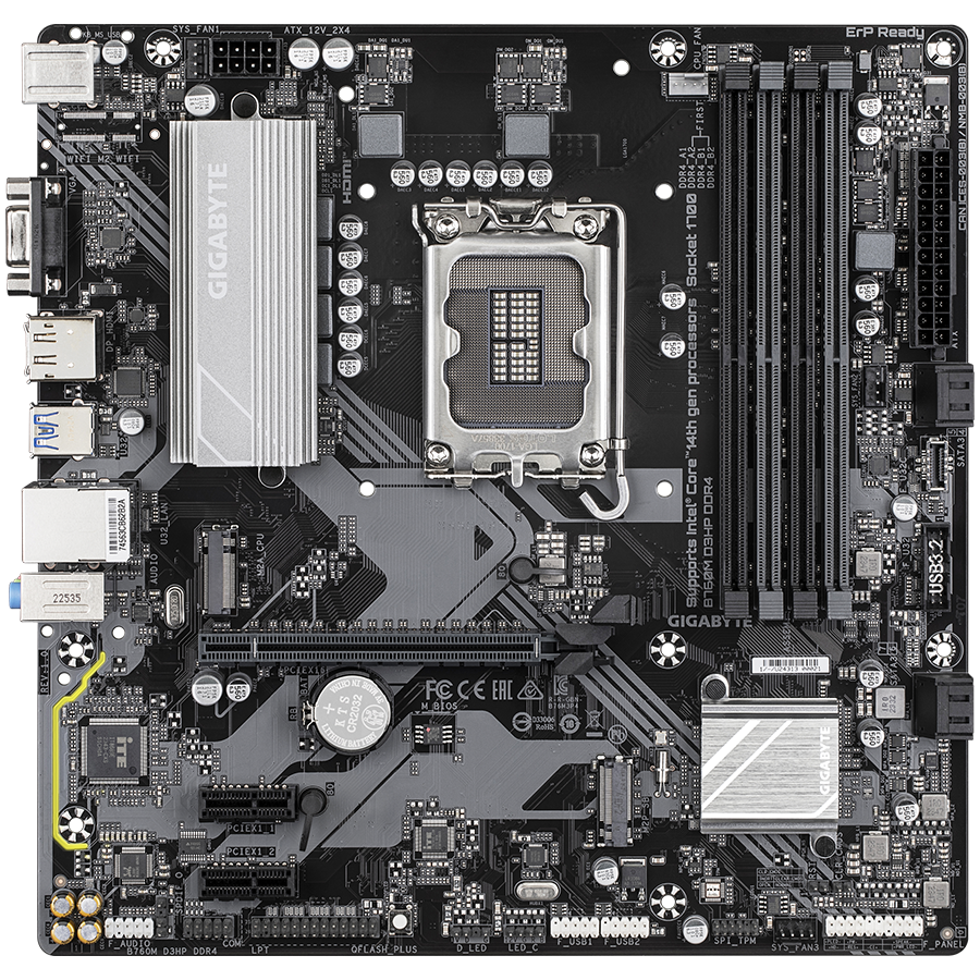 Gigabyte b760m d3hp ddr4 | lga1700 | matx | vga hdmi displayport | matična plošča 1 Gigabyte b760m d3hp ddr4 lga1700 matx osnovna plošča – intel b760, 4xddr4, 2xm. 2, 4xsata, 1gb lan, 1xd-sub(vga), 1xdp, 1xhdmi komponentko