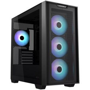 ASUS A21 Plus | Črno | Kaljeno Steklo | 4X 120 Mm ARGB | BTF Podpora | MicroATX Računalniško Ohišje