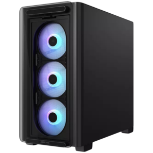 ASUS A23 PLUS TG ARGB Black | Črno Micro-ATX Ohišje Z BTF Podporo | Kaljeno Steklo 4× 120mm ARGB Ventilatorji In USB-C | Računalniško Ohišje