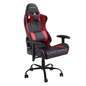 Trust GXT708R Resto | Gaming Stol | Ergonomski | Nastavljiv Naslon 90–180° | Nosilnost 150 Kg | Črno-Rdeč | Gaming Stoli