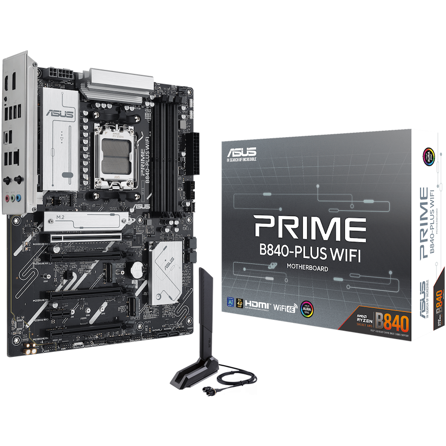 Asus prime b840-plus wifi | am5 | atx | ddr5 | wi-fi 6e | aura sync | matična plošča 1 Asus prime b840-plus wifi am5 atx osnovna plošča – amd b840, 4xddr5, 3xm. 2, 4xsata, 2. 5gb lan, wifi 6e, bt, 1xdp, 1xhdmi, aura sync komponentko