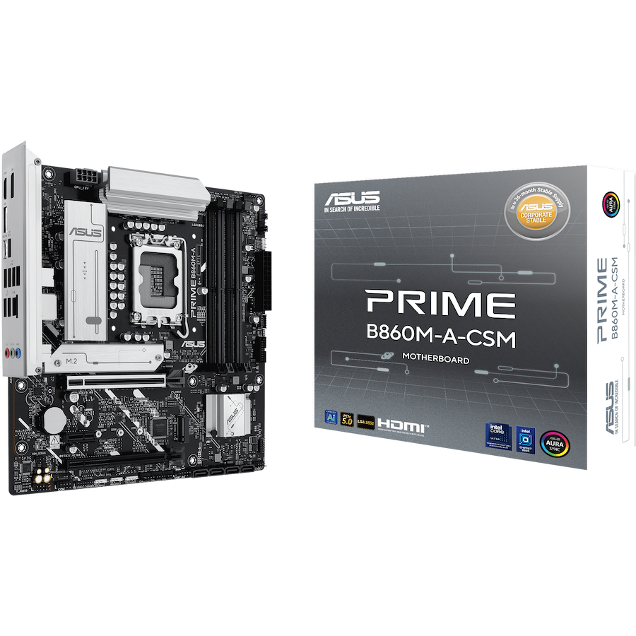 Asus prime b860m-a-csm | lga 1851 | matx | ddr5 | aura sync | matična plošča 1 Asus prime b860m-a-csm lga1851 matx osnovna plošča – intel b860, 4xddr5, 2xm. 2, 4xsata, 2. 5gb lan, 2xdp, 1xhdmi, aura sync komponentko
