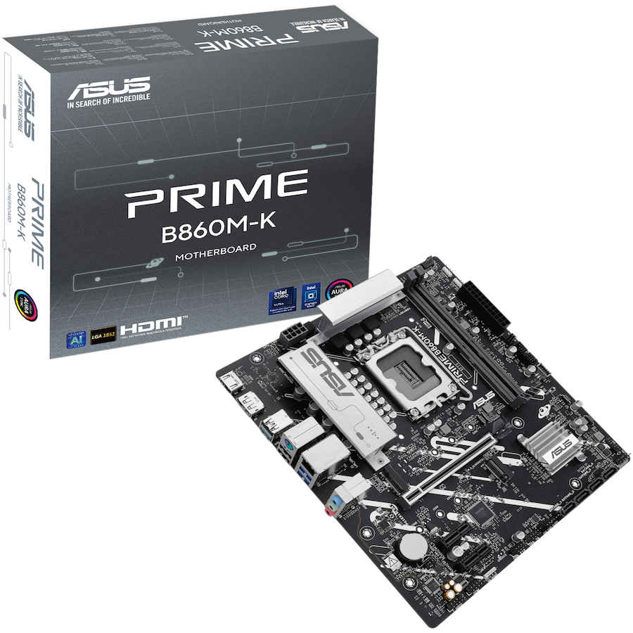 Asus prime b860m-k | lga1851 | matx | ddr5 | hdmi displayport | aura sync | matična plošča 1 Asus prime b860m-k lga1851 matx osnovna plošča – intel b860, 2xddr5, 2xm. 2, 4xsata, 2. 5gb lan, 1xdp, 1xhdmi, aura sync komponentko