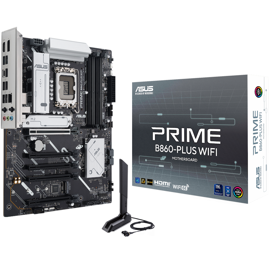 Asus prime b860-plus wifi | lga 1851 | atx | ddr5 | wi-fi 6e | aura sync | matična plošča 1 Asus prime b860-plus wifi lga1851 atx osnovna plošča – intel b860, 4xddr5, 2xm. 2, 4xsata, 2. 5gb lan, wifi 6e, bt, 1xdp, 1xhdmi, aura sync komponentko