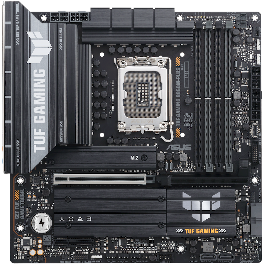 Asus tuf gaming b860m-plus | lga 1851 | matx | ddr5 | aura sync | matična plošča 1 Asus tuf gaming b860m-plus lga1851 matx osnovna plošča – intel b860, 4xddr5, 3xm. 2, 4xsata, 2. 5gb lan, 1xdp, 1xhdmi, 1xusb 20gbps port (usb type-c), aura sync komponentko