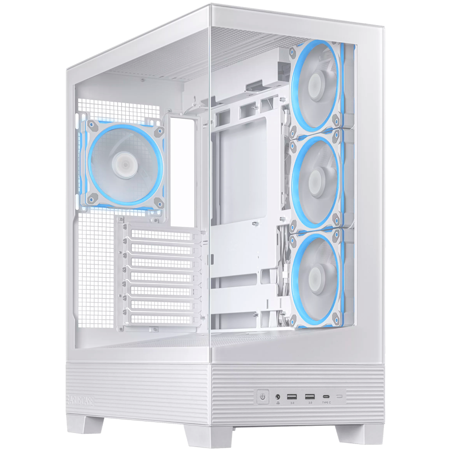 Asus a31 plus | atx | kaljeno steklo | 4 120mm argb ventilatorji | bela | računalniško ohišje 1 Asus a31 plus atx računalniško ohišje, kaljeno steklo, štirje 120mm argb ventilatorji, podpora za btf osnovne plošče, belo
komponentko