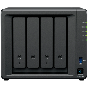 Synology DiskStation DS925+ | 4-Bay NAS Strežnik | AMD Ryzen V1500B | 4 GB DDR4 ECC | 2x 2.5 GbE | 2x M.2 NVMe | Namenska Omrežna Hramba