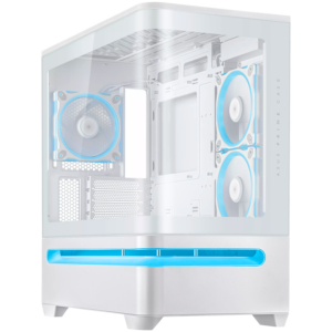 ASUS Prime AP202 ARGB TG | mATX | Kaljeno Steklo | 3x120mm ARGB Ventilatorji | Belo Računalniško Ohišje