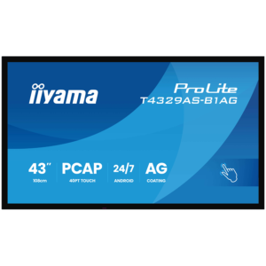 Iiyama ProLite T4329AS-B1AG | 43" 4K UHD | PCAP Na Dotik | Android 14 Wi-Fi | 24/7 | Interaktivni Monitor