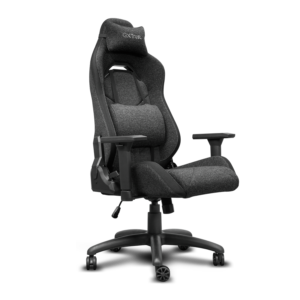Trust Gaming GXT723 Ruya | Siva Tkanina | 3D Nasloni Za Roke | Nastavljiva Višina In Tilt Lock | Ledvena In Vratna Blazina | Do 150 Kg | Gaming Stol