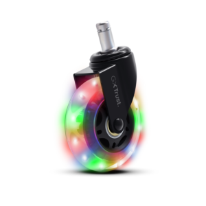Trust Gaming GXT701 | LED Gel Kolesa Za Stol 75 mm | 5 Kosov | Univerzalni Nastavek 11 mm | Tiho In Gladko Drsenje | Gaming Kolesa Za Stol