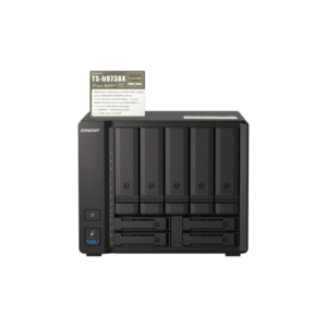 QNAP TS-h973AX-8G | 9-Bay NAS Strežnik | AMD Ryzen V1500B | 8GB DDR4 | 1x 10GbE 2x 2.5GbE | U.2 NVMe SSD | QuTS Hero NAS Strežnik
