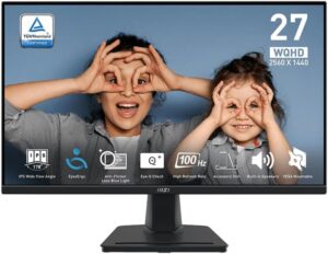 MSI PRO MP275QDE | 69cm (27") | IPS | WQHD | 4ms | 100Hz | Poslovni Monitor za Pisarne
