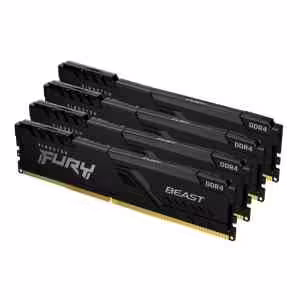 Kingston Fury Beast | DDR4 | 128GB KIT (4x32GB) | 3600MHz | CL18 | XMP2.0 | 1,35V | Črna | KF436C18BBK4/128 | RAM Pomnilnik