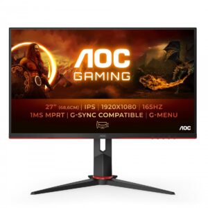 Monitor AOC 27G2SPU/BK | 68,6 cm (27,0") | 1920x1080 | 165Hz | IPS | 1ms | VGA 2xHDMI DisplayPort 4xUSB3.2 | Pivot | FreeSync Premium | Gaming Monitor