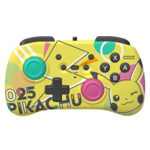 HORI HORIPAD Mini Pikachu POP | Nintendo Switch, PC | USB Žični Kontroler | 3 m Kabel | Kompakten Dizajn | Gaming Kontroler