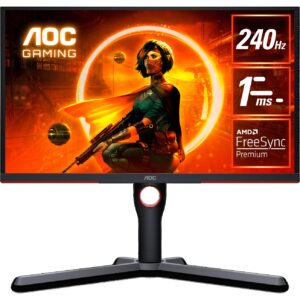 Monitor AOC 25G3ZM | 62,2 cm (24,5") | 1920x1080 | 240Hz | VA | 1ms | 2xHDMI DisplayPort Pivot | sRGB100% | FreeSync Premium | Gaming Monitor