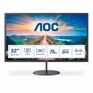 Monitor AOC Q32V4 | 80 cm (31,5") | 2560x1440 | 75Hz | IPS | 4ms | HDMI DisplayPort | Zvočniki | 3H | AdaptiveSync | Monitor za Dom