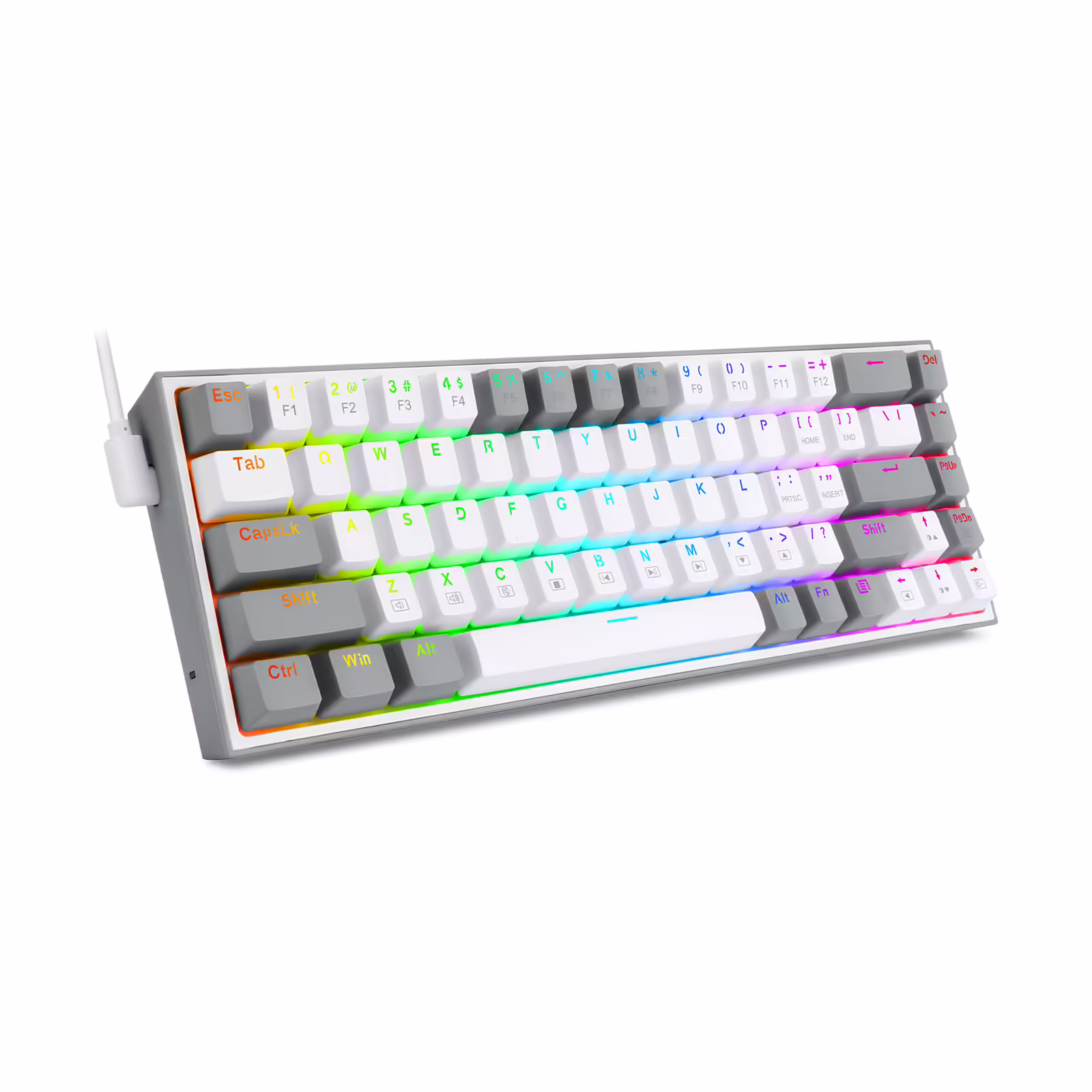 Redragon castor k631wg-rgb | rdeča stikala | bela | gaming tipkovnica 1 Redragon castor k631wg-rgb tipkovnica - rdeča stikala komponentko