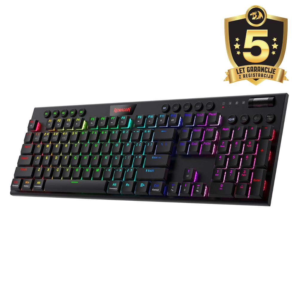 Redragon horus pro k618rgb-pro wired | 2. 4g | bt red switch | gaming tipkovnica 1 Redragon horus pro k618rgb-pro wired & 2. 4g & bt red switch tipkovnica komponentko