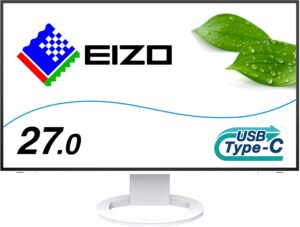 EIZO FlexScan EV2781-WT | 27" WQHD IPS | USB-C 70W | HDMI + DisplayPort | Ergonomija | Bel Monitor