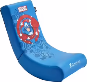 X Rocker Marvel Captain America | Zložljiv Gaming Bodensessel | Modra | Za Otroke In Mladino | Gaming Stol