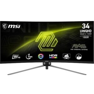 MSI MAG 345CQRDE | 86,4cm (34") | UWQHD | Freesync Premium | 1ms | 180Hz | Ukrivljen Gaming Monitor