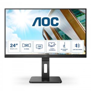 AOC 24P2QM | 60,5 cm (23,8") | 1920x1080 | 75Hz | VA | 4ms | VGA DVI HDMI DisplayPort 4xUSB3.2 | Pivot | Zvočniki | 6H | sRGB127% | AdaptiveSync | Poslovni Monitor
