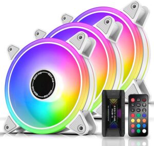 Komponentko ARGB Ventilatorji (Paket 3x) | 120mm | Bela | ARGB | Ventilatorji za Računalnik