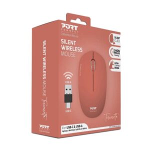 PORT Connect | Brezžična | USB-A/USB-C | Rdeča Miška